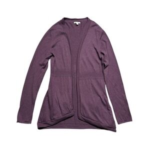 Toad & Co Wool‎ Tencel Blend Open Cardigan Large Purple Granola Girl Sustainable